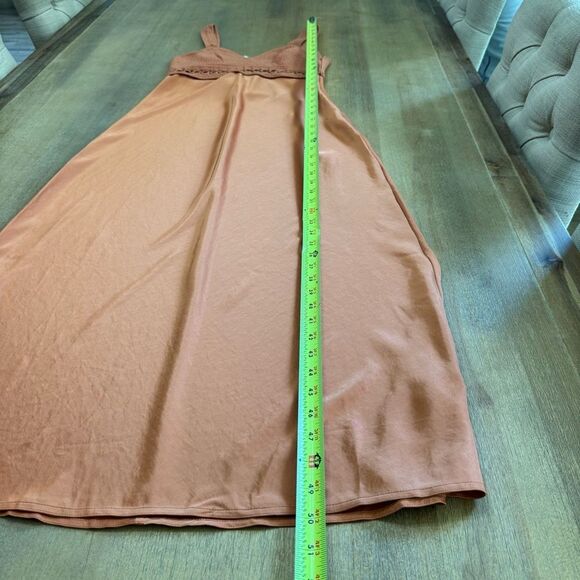 A.L.C. Talia Crochet Satin Midi Dress‎ Size 4 Terracotta Sleeveless $695 - Picture 7 of 13